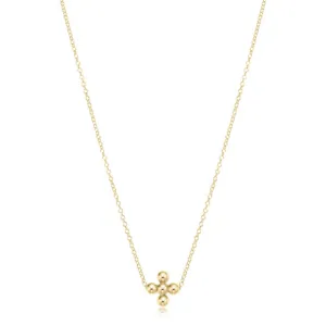 Enewton Gold Classic 3mm Beaded Signature Cross Necklace