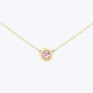 Evo Pink Sapphire Solitaire Necklace