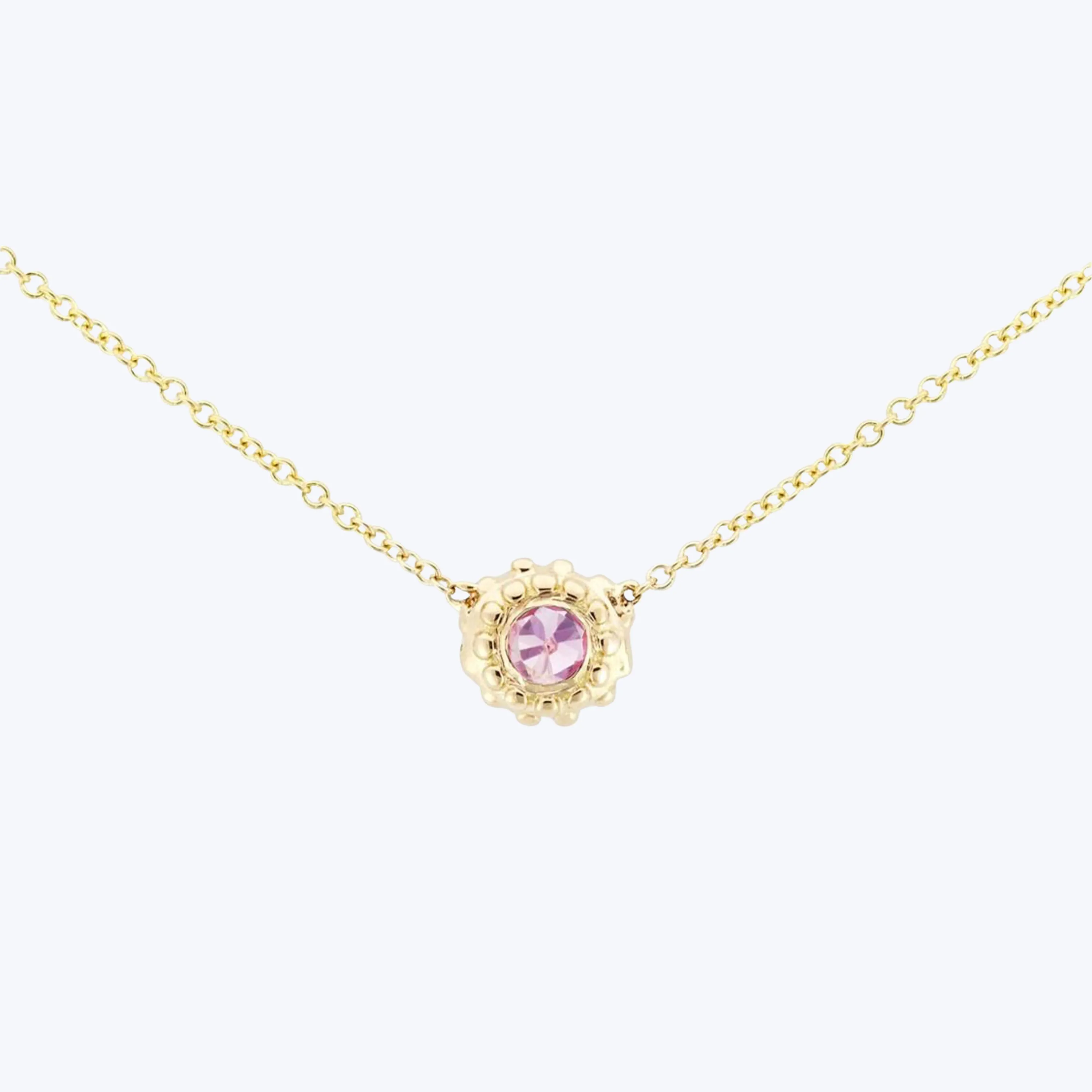 Evo Pink Sapphire Solitaire Necklace