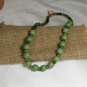 Fair Trade Green Beaded Necklace Kazuri