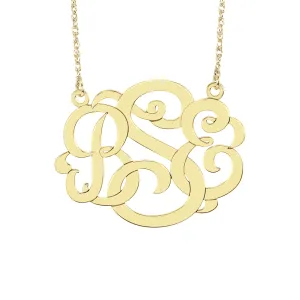 Fink's 30mm Classic Wide Monogram Necklace