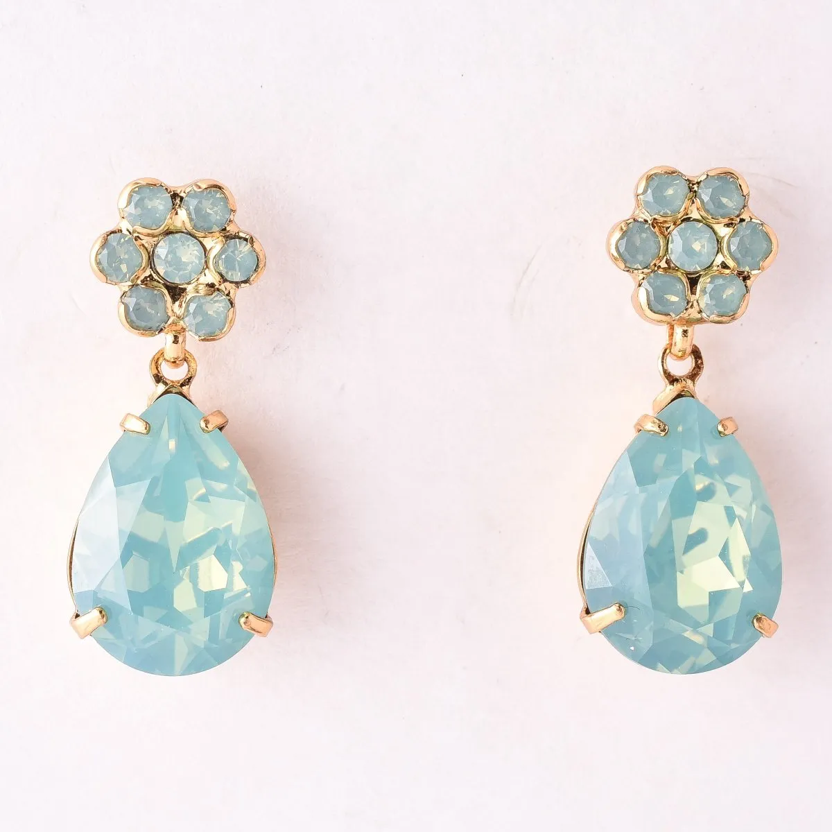 Floral Crystal Charm Earring