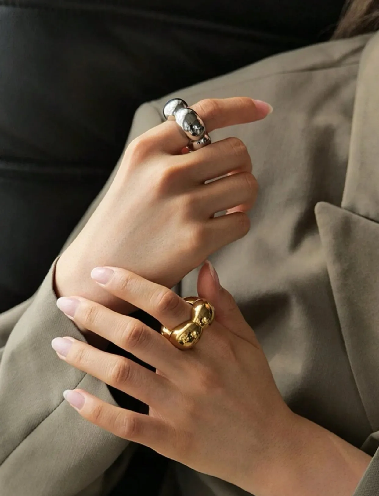 Geometric Bolt 18k Gold Ring