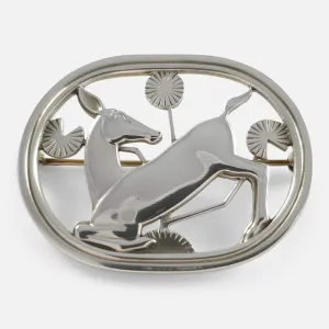 Georg Jensen Danish Silver Brooch #256, 1969