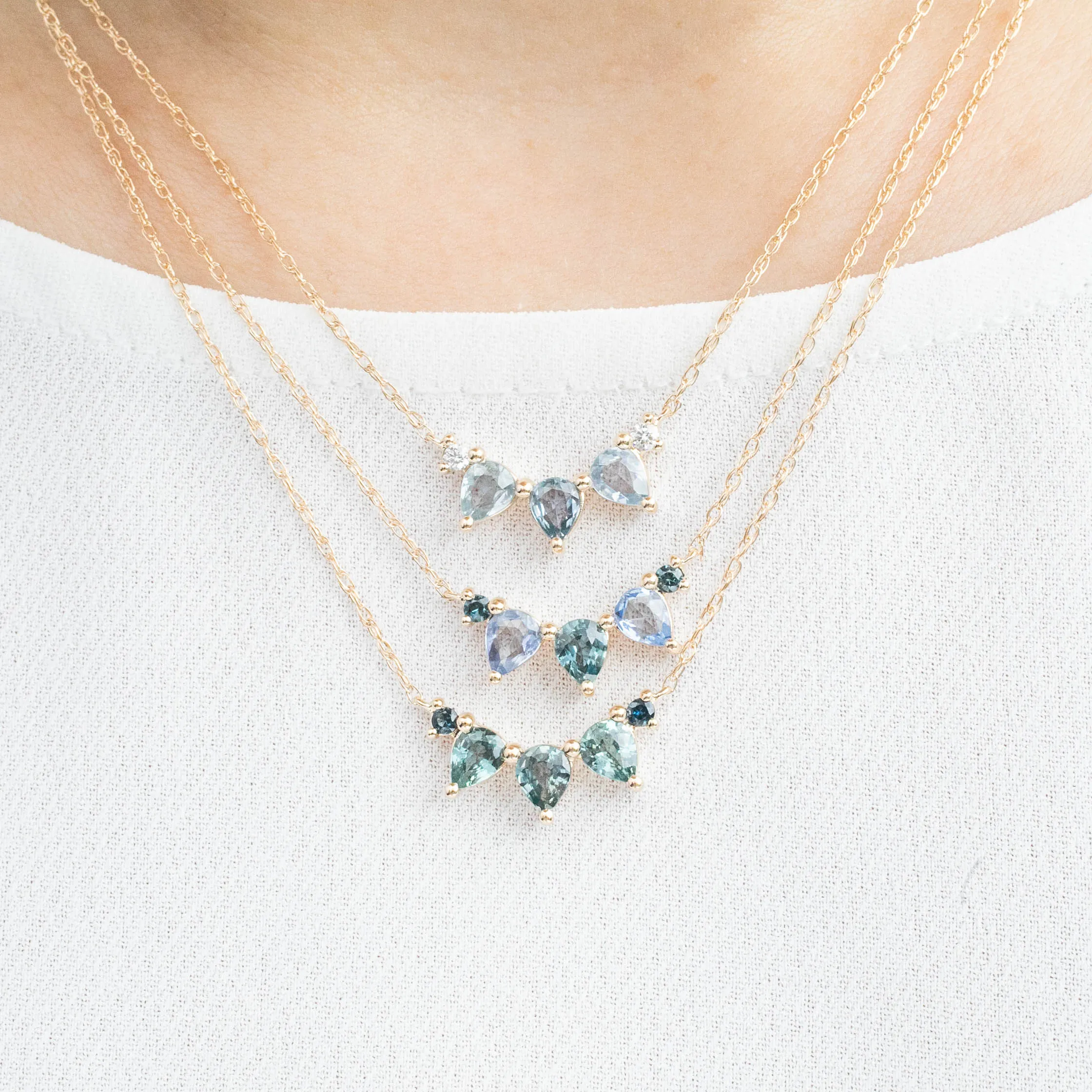 Gloria Blue Green Sapphire Necklace (One of a kind)