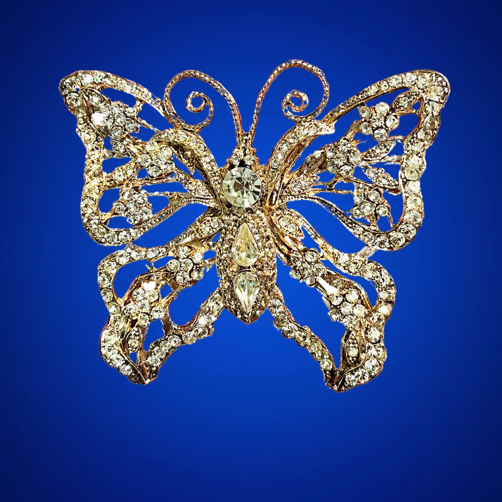 Gold and Crystal Butterfly