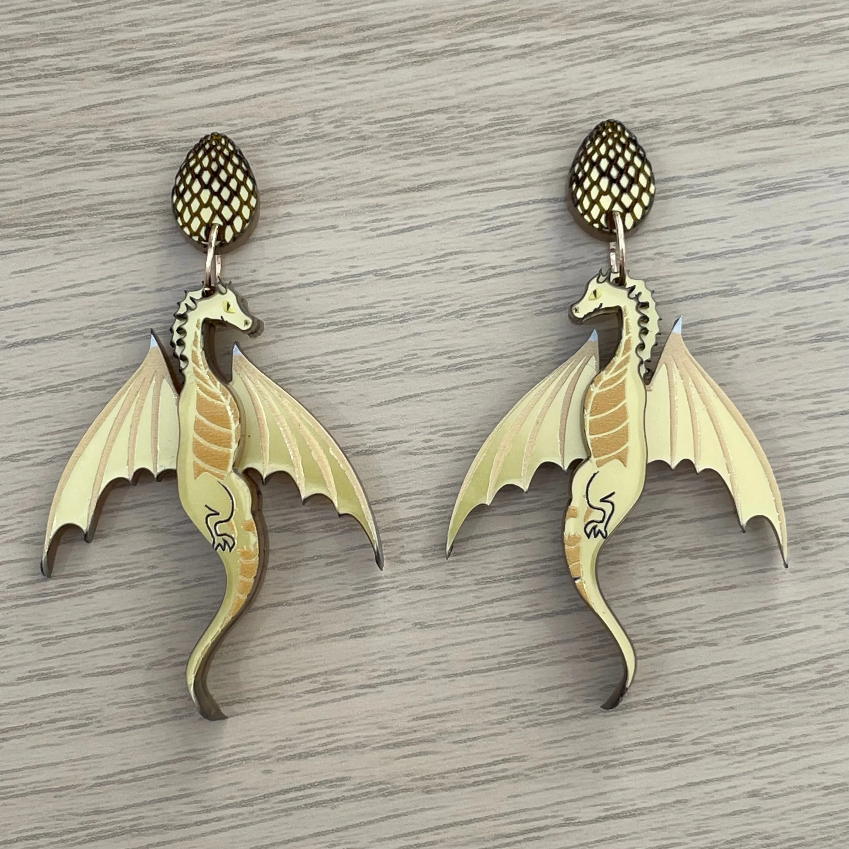 Gold Dragon - earrings - Set of 2