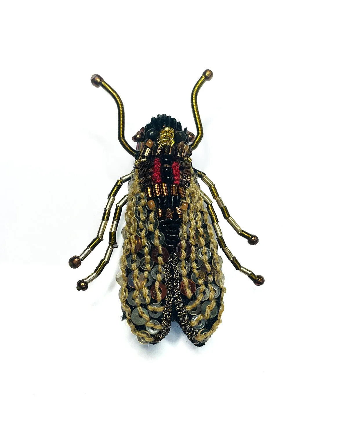 gold fly brooch