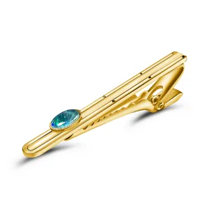 Gold Plated Tie Bar with Opal