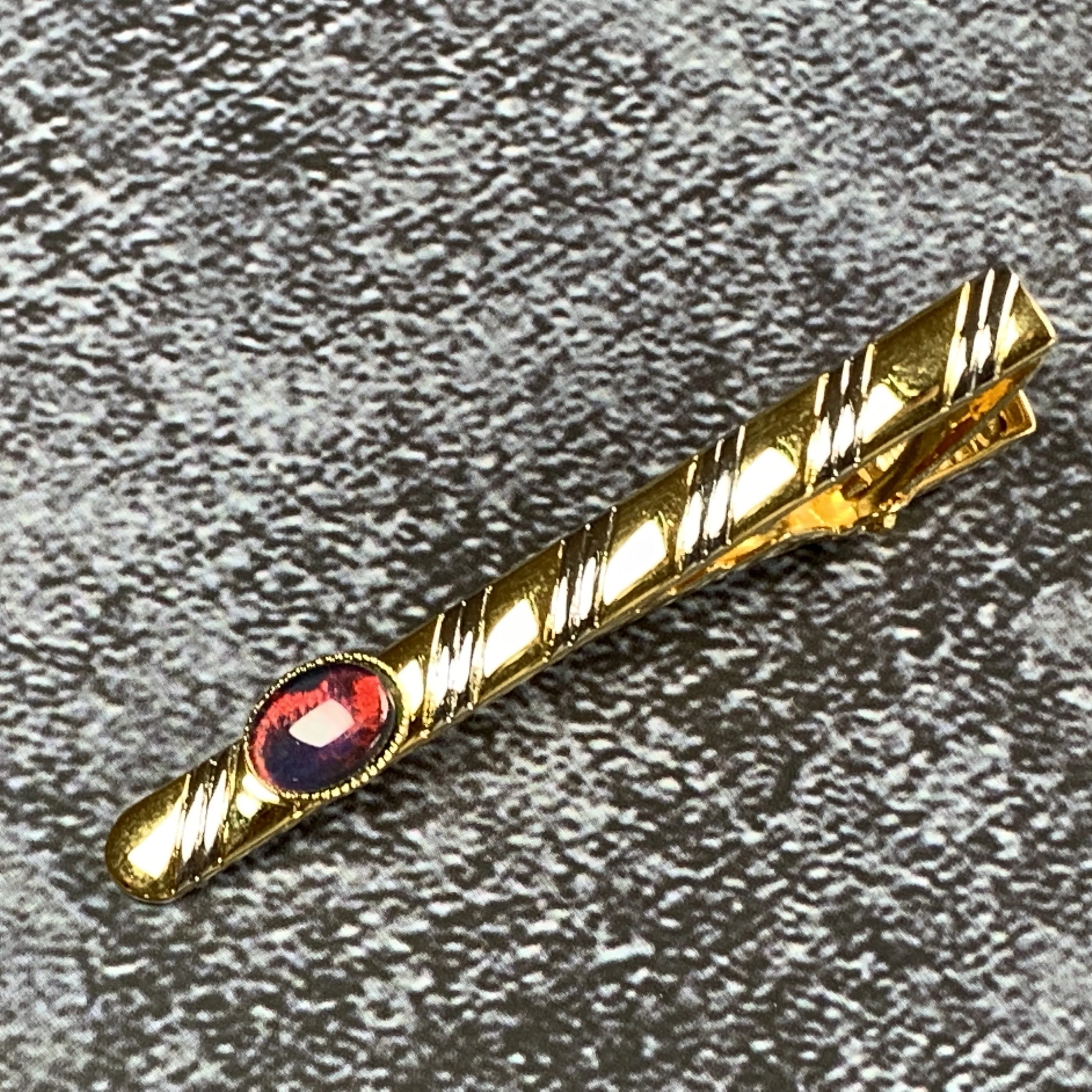 Gold Plated Tie Bar with Opal