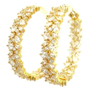 Gold Radiance CZ Crystal Hoop Earrings