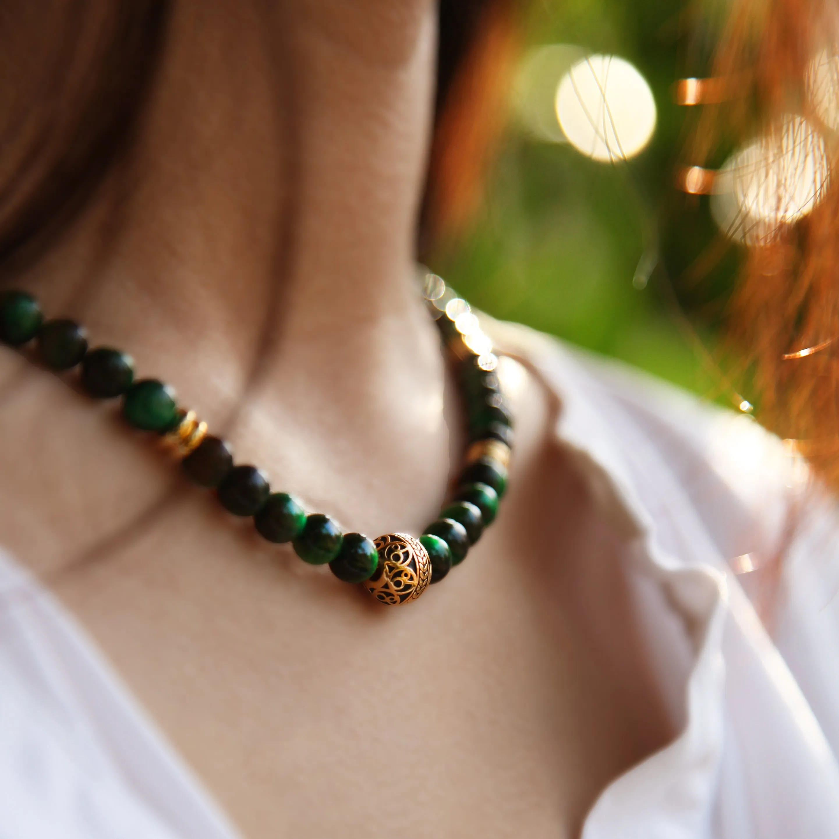 Green Tiger Eye Crystal Necklace