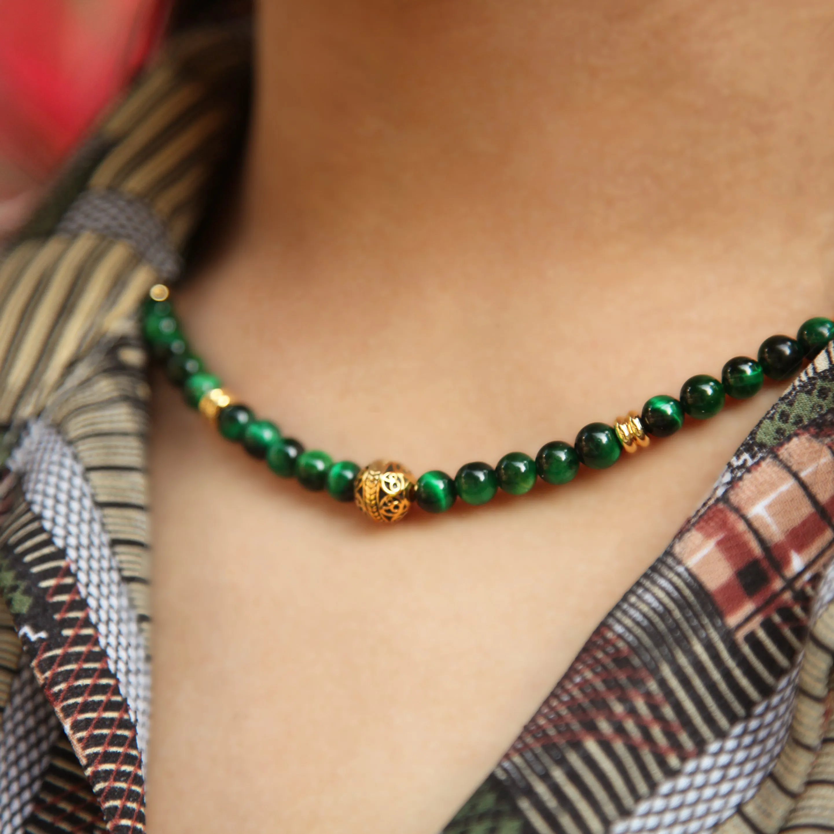 Green Tiger Eye Crystal Necklace