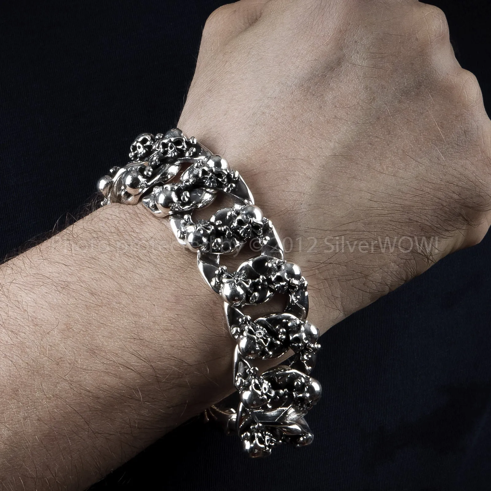 Heavy Cluster Skull Bracelet