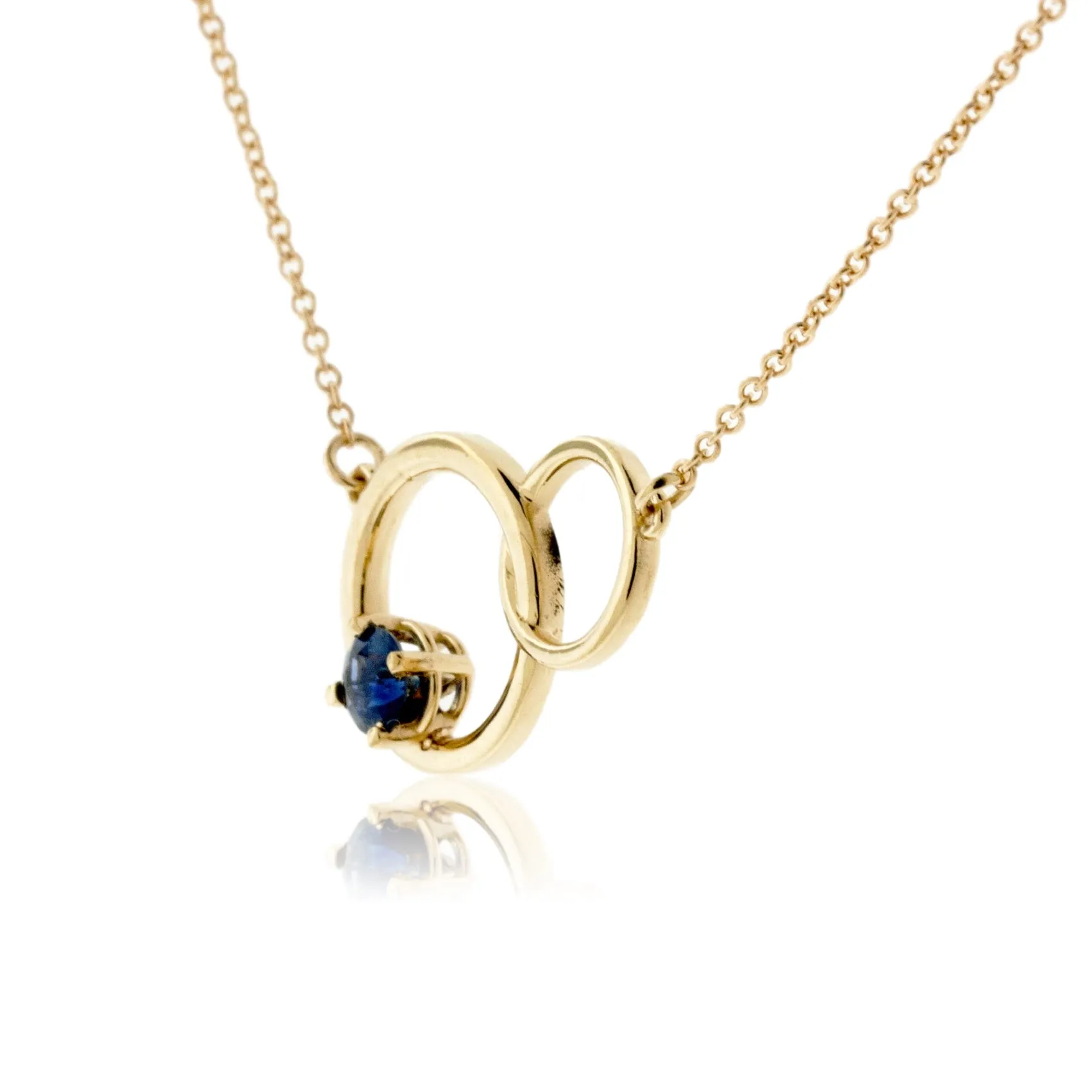 Interlocking Circle with Sapphire Pendant