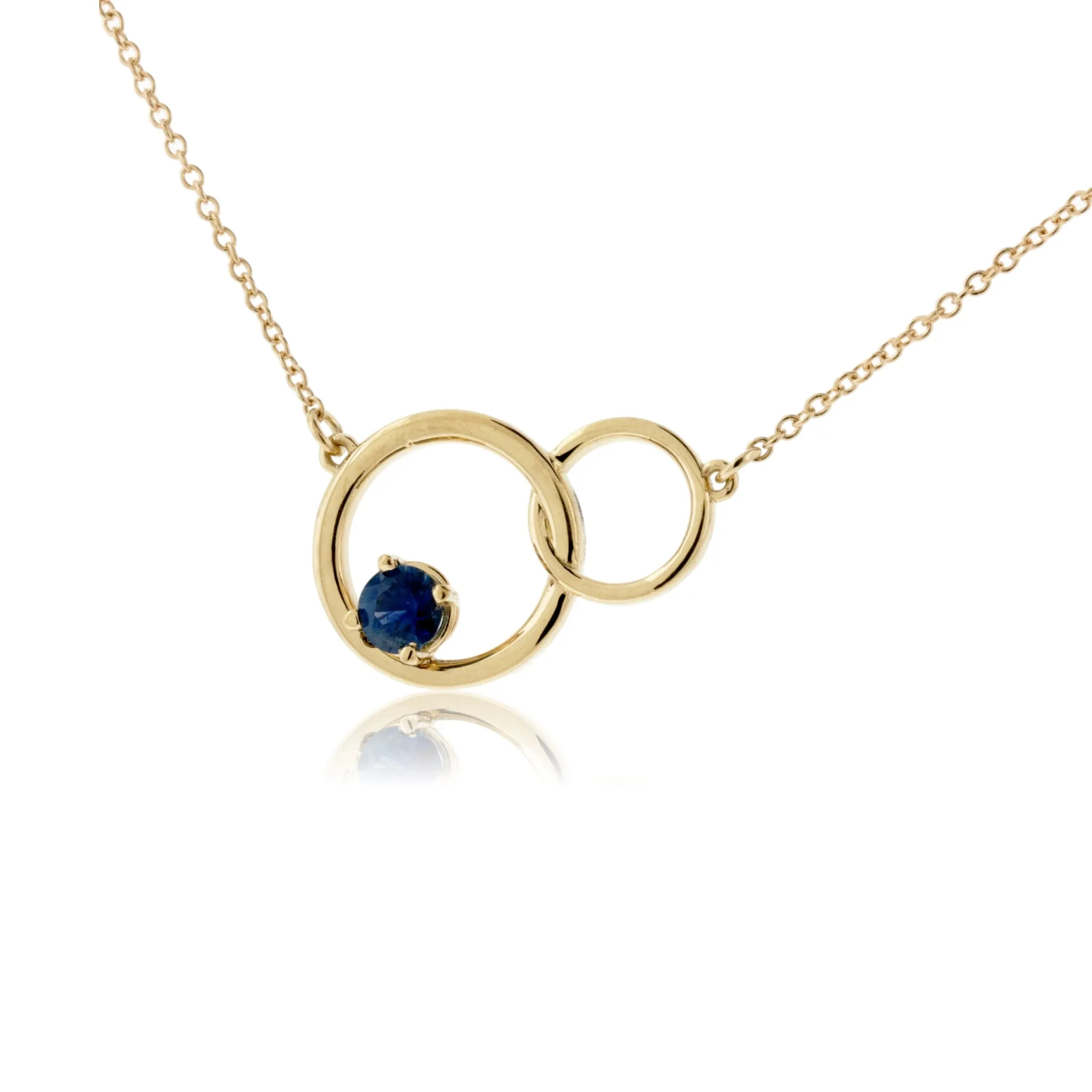 Interlocking Circle with Sapphire Pendant