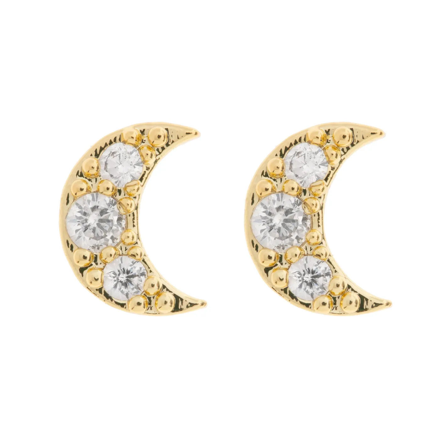 Joey - Crystal Moon Stud Earring