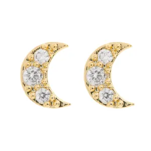 Joey - Crystal Moon Stud Earring