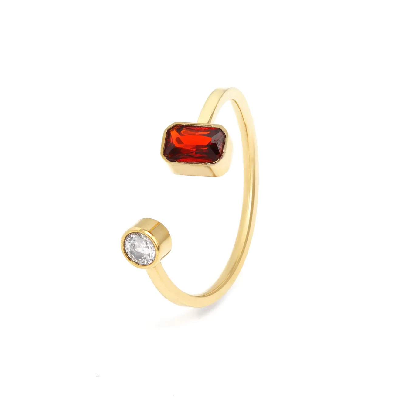 July Ruby Birthstone Ring - Yellow Gold