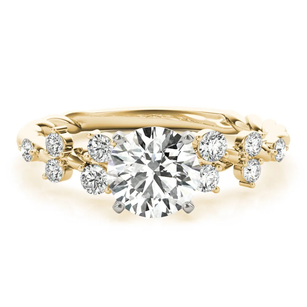 Ladies Sidestone Round Engagement Ring 85261