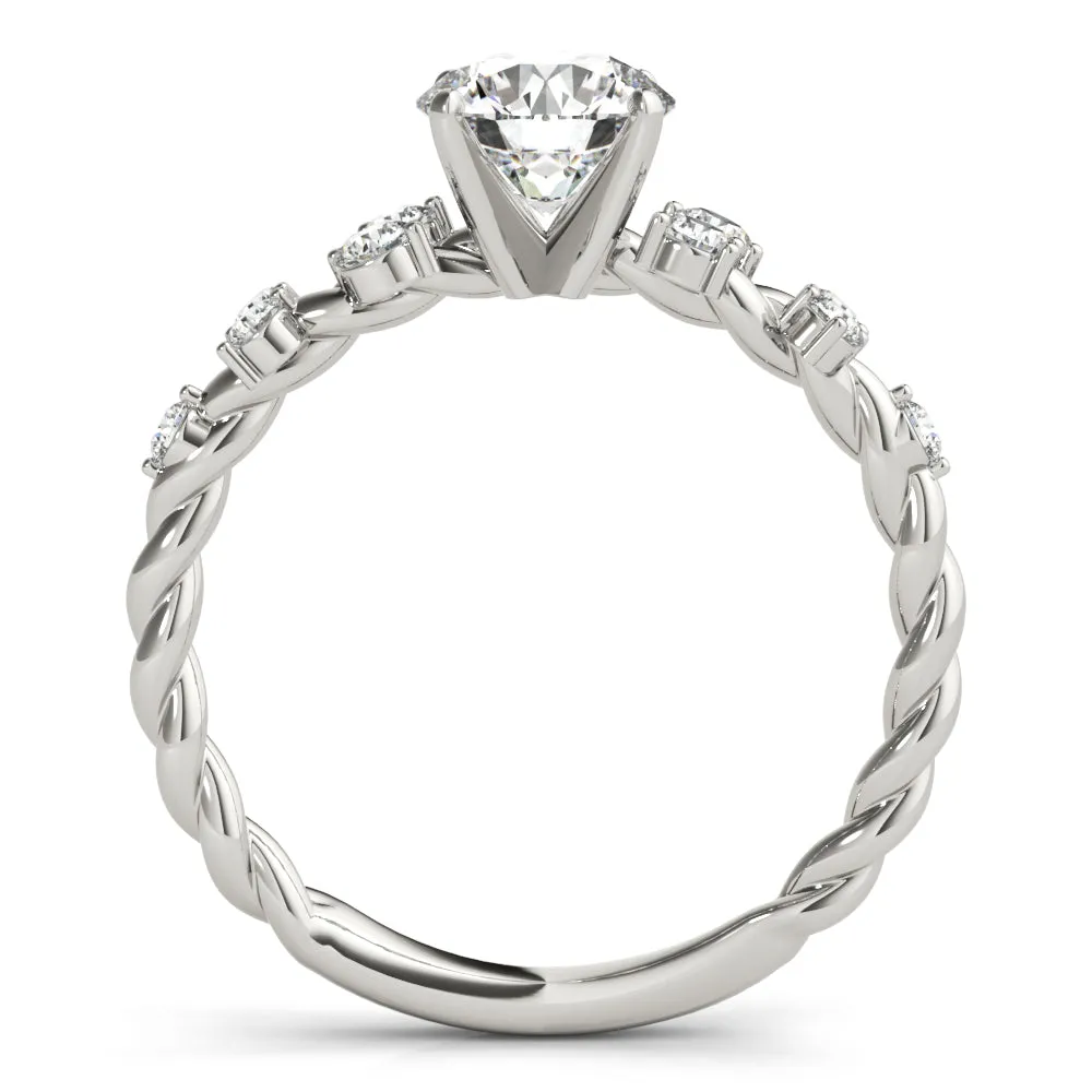 Ladies Sidestone Round Engagement Ring 85261