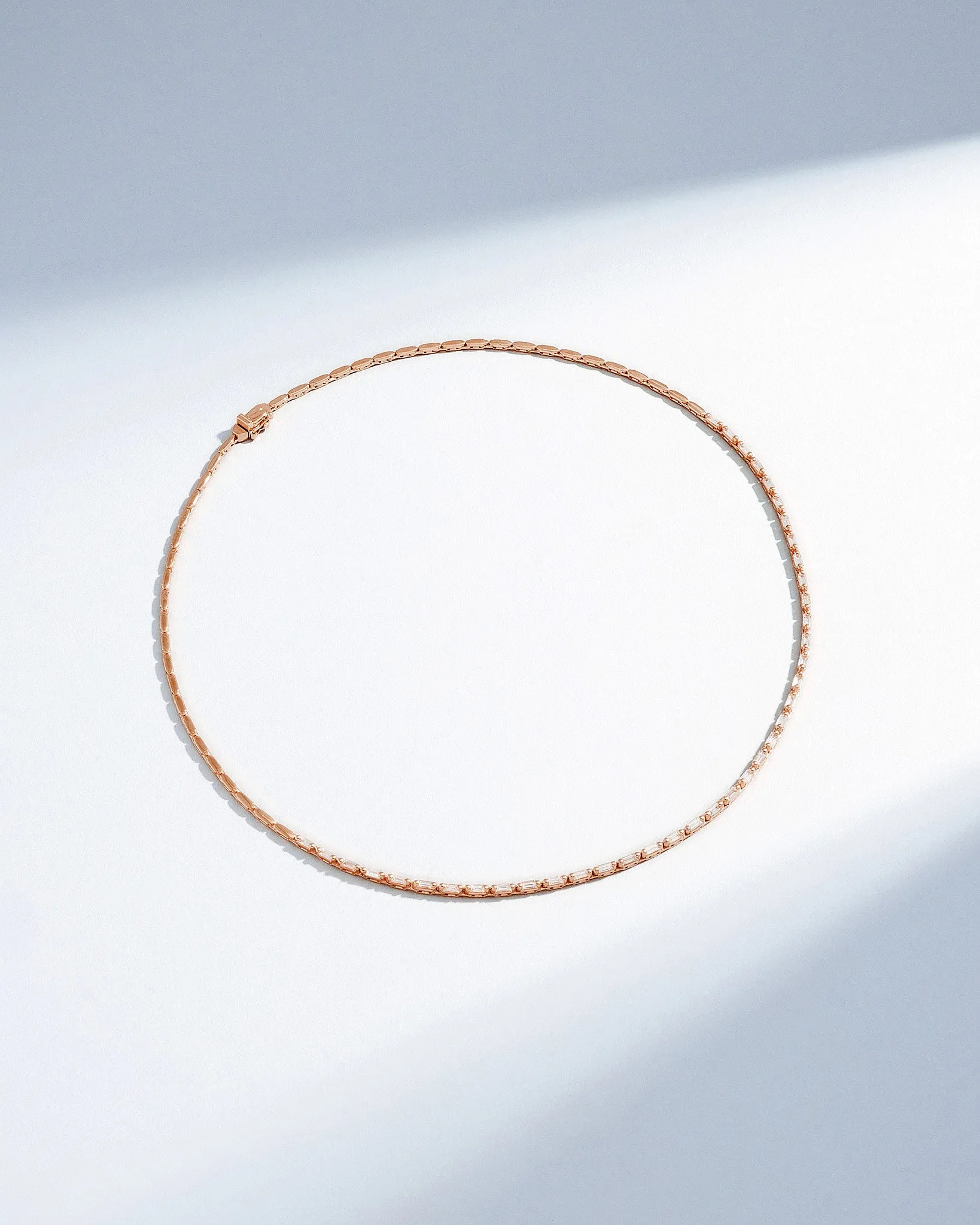 Linear Half Diamond Tennis Necklace