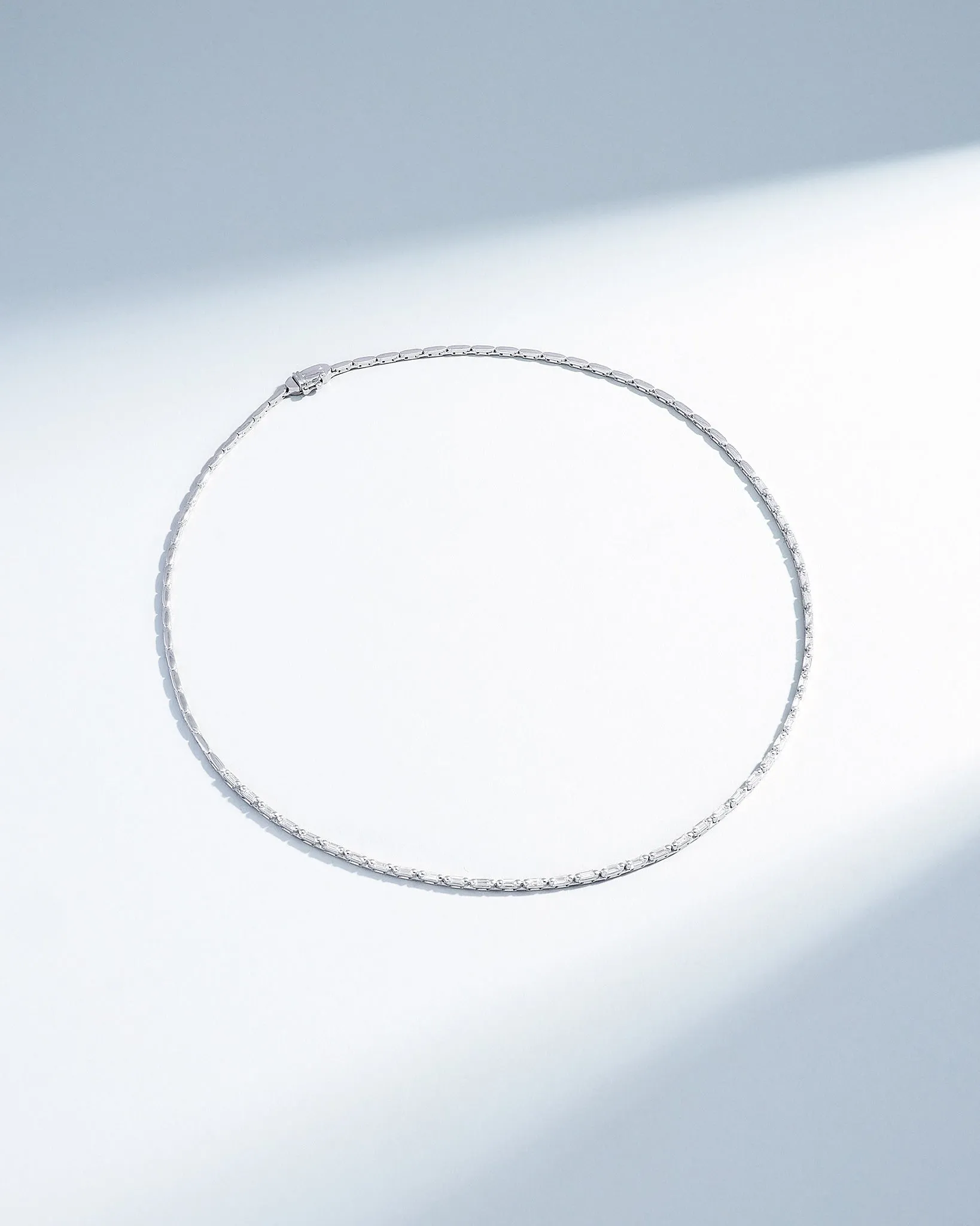 Linear Half Diamond Tennis Necklace