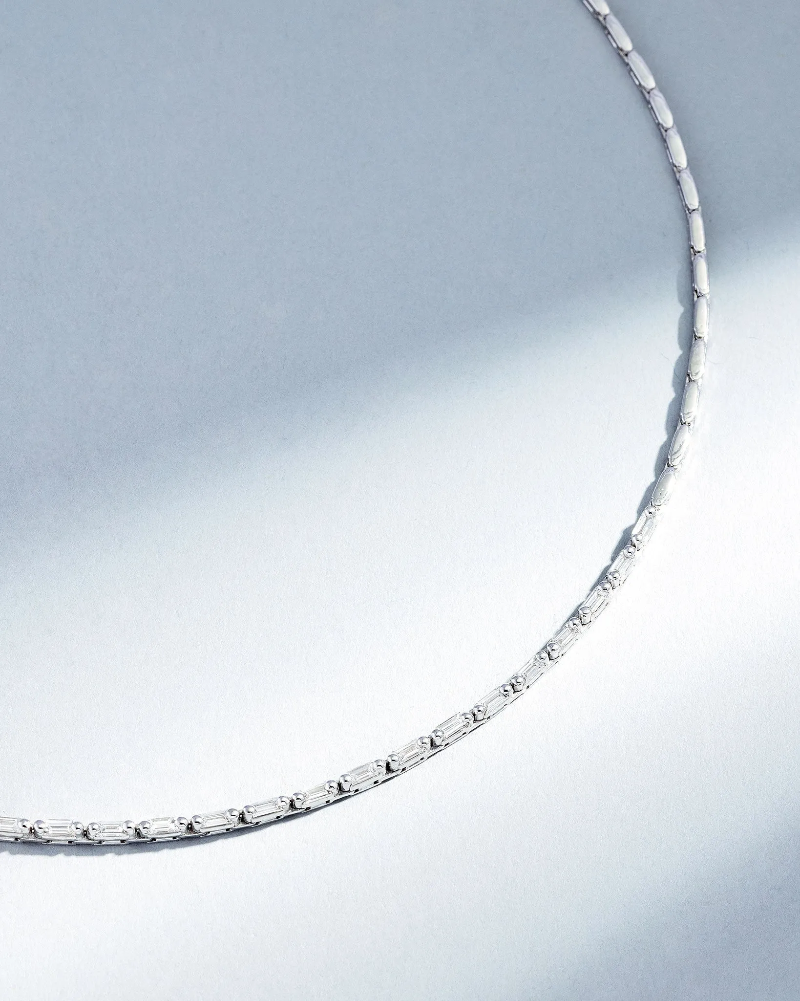 Linear Half Diamond Tennis Necklace