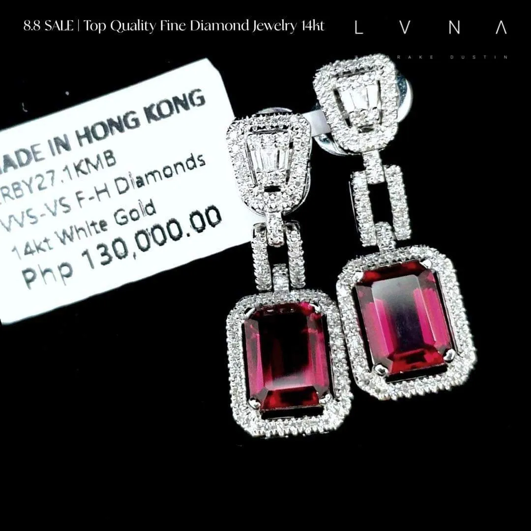 #LVNA2024 | Chain Emerald Red Ruby Gemstones Diamond Earrings 14kt