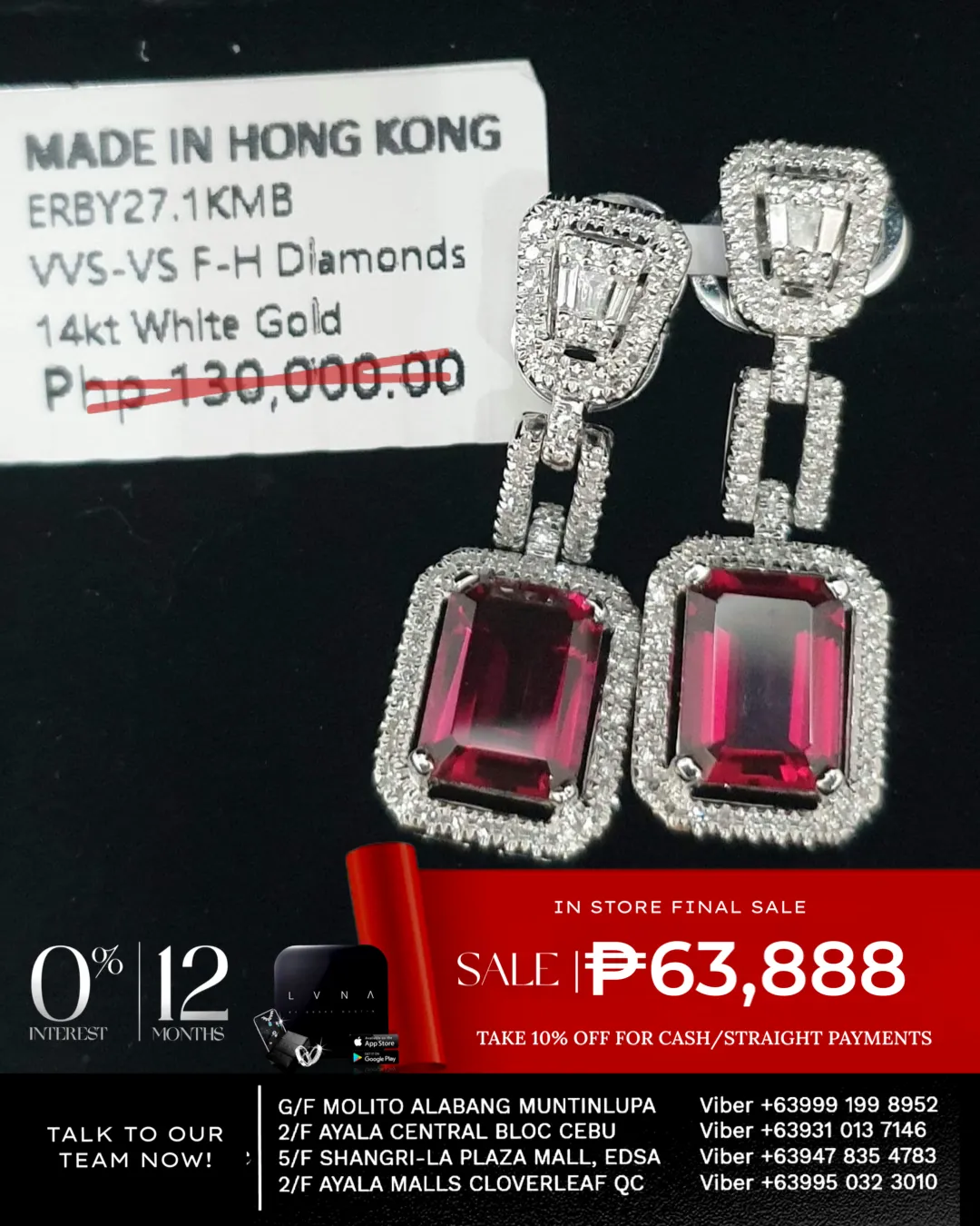 #LVNA2024 | Chain Emerald Red Ruby Gemstones Diamond Earrings 14kt