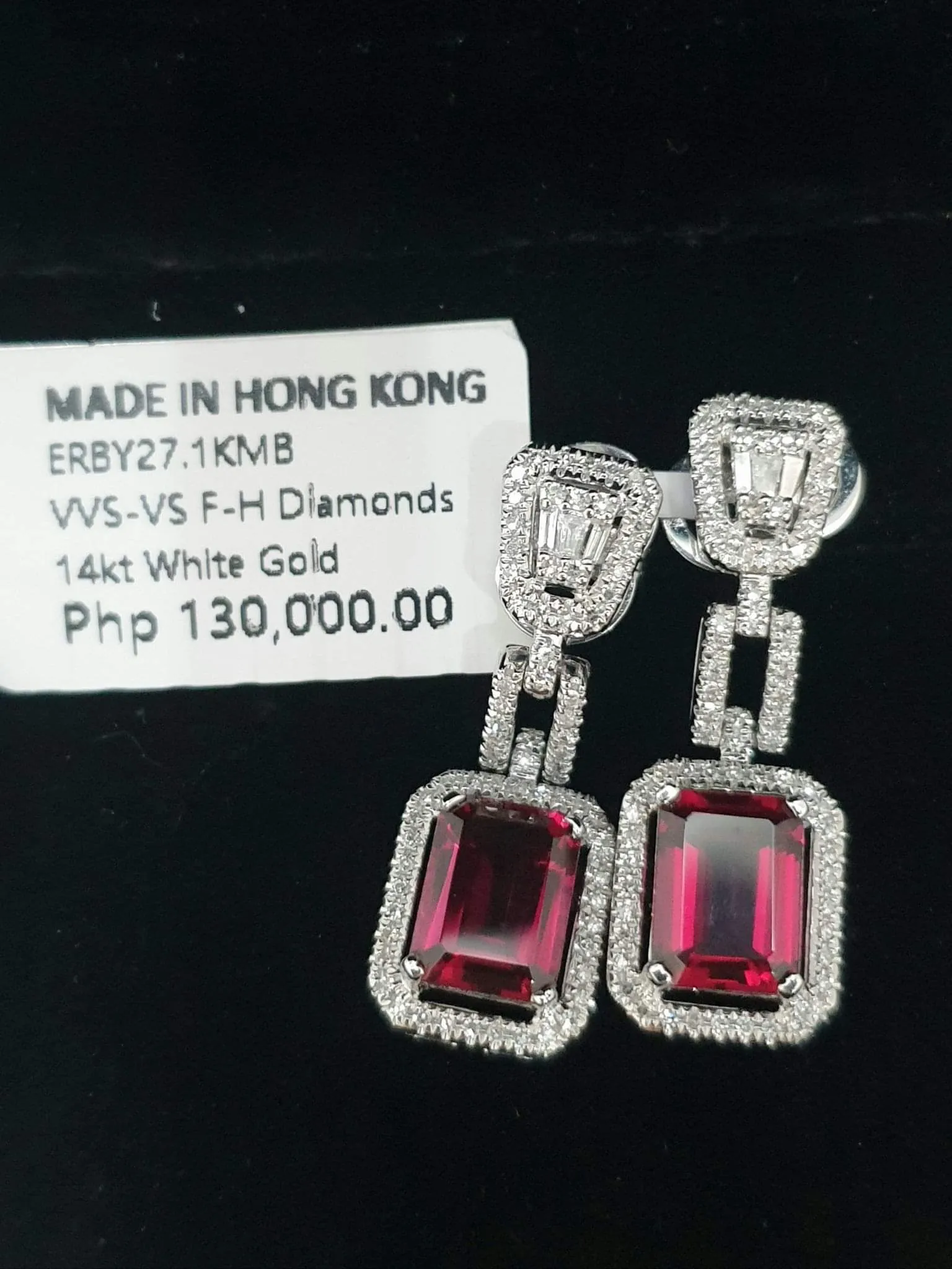 #LVNA2024 | Chain Emerald Red Ruby Gemstones Diamond Earrings 14kt