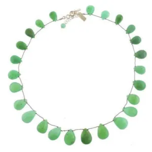 Margo Morrison Large Faceted Chrysoprase Teardrop Necklace