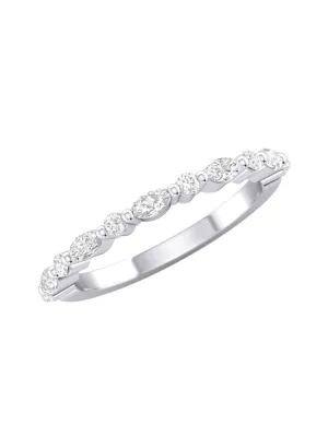 Marquise and Round Diamond Band (.35 ct. tw.) 14K