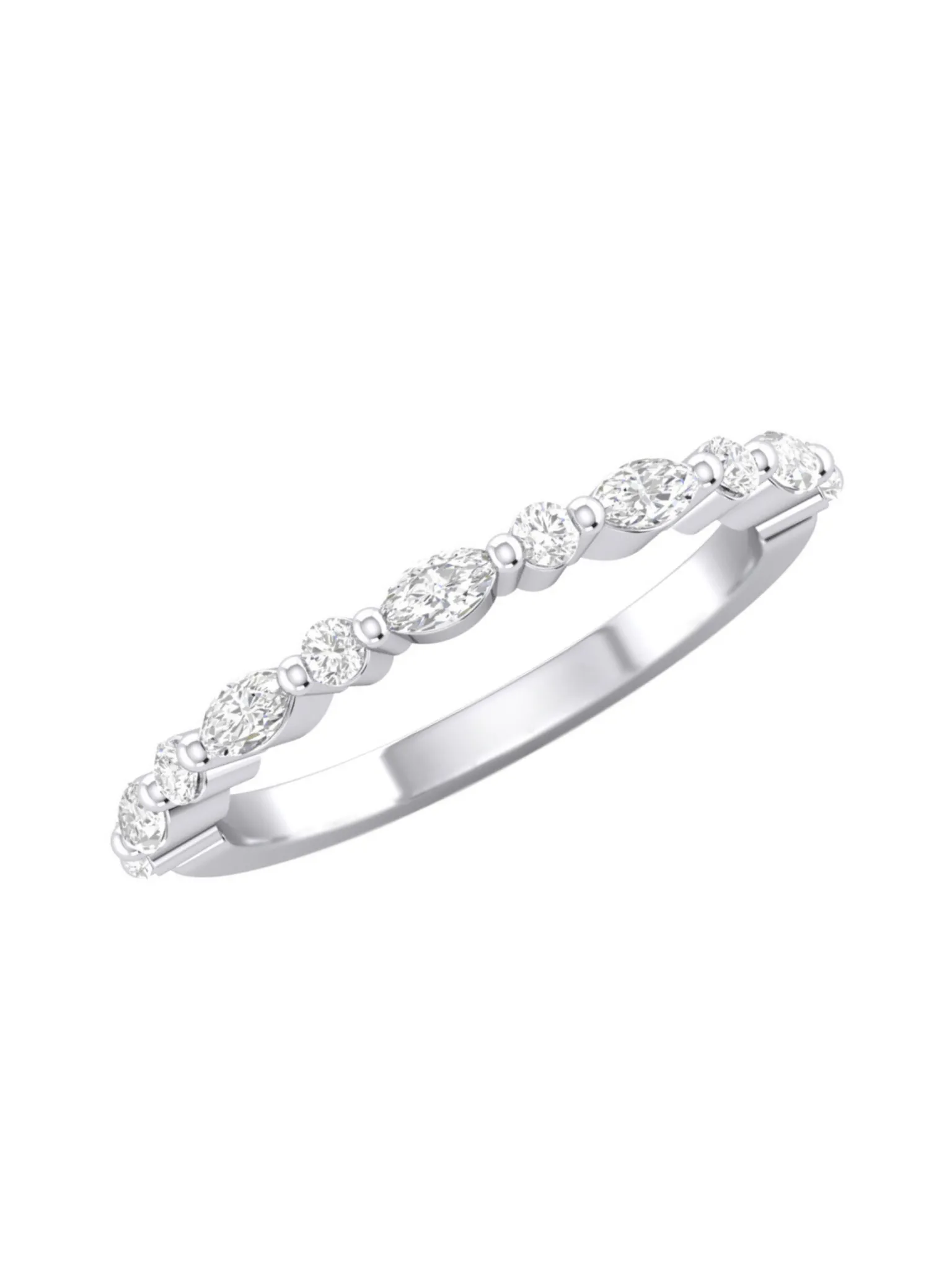 Marquise and Round Diamond Band (.35 ct. tw.) 14K