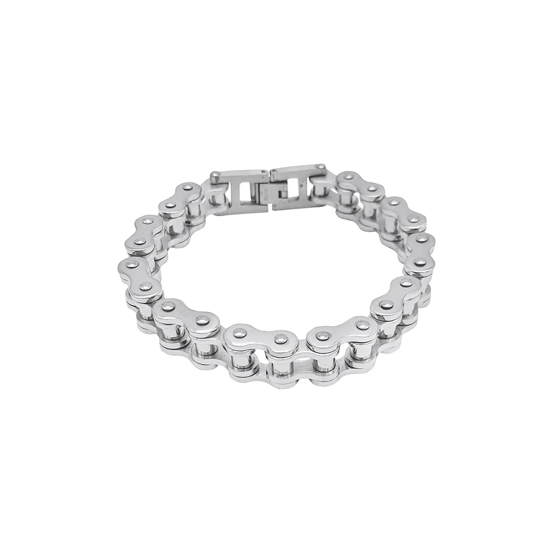 Men's Tarnish Resistant Rhodium Plated Interlock Bracelet