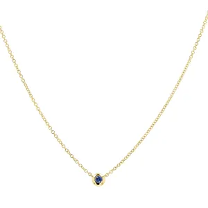 Mini Sapphire Bezel-Set Necklace by Shy Creation