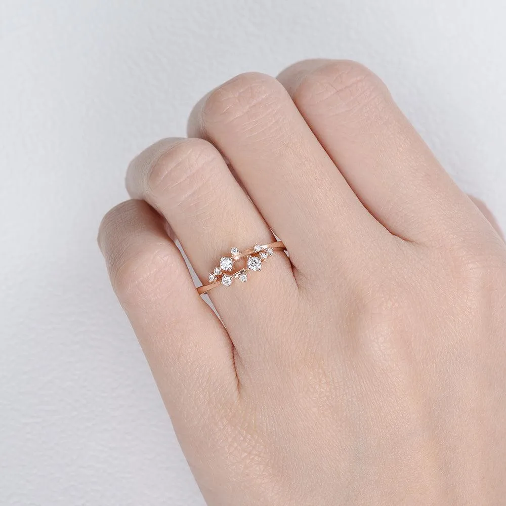 Moissanite Stacking Band Rose Gold Ring