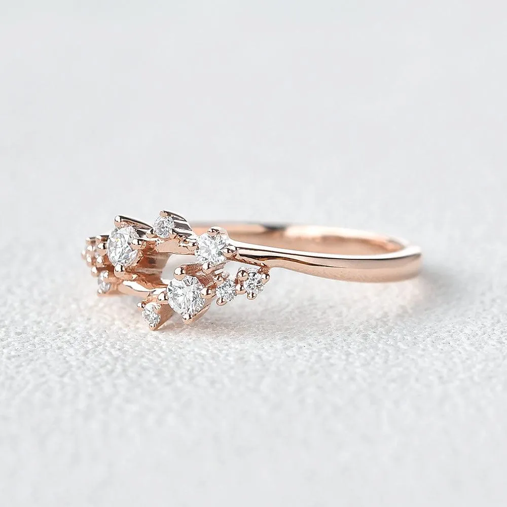 Moissanite Stacking Band Rose Gold Ring