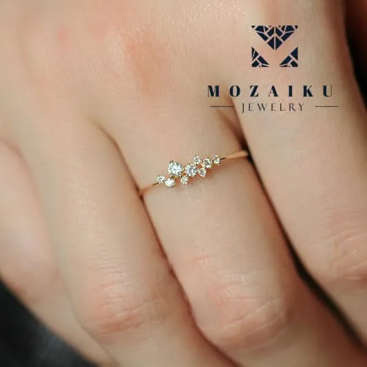 Mozaiku Zircon Twig Ring