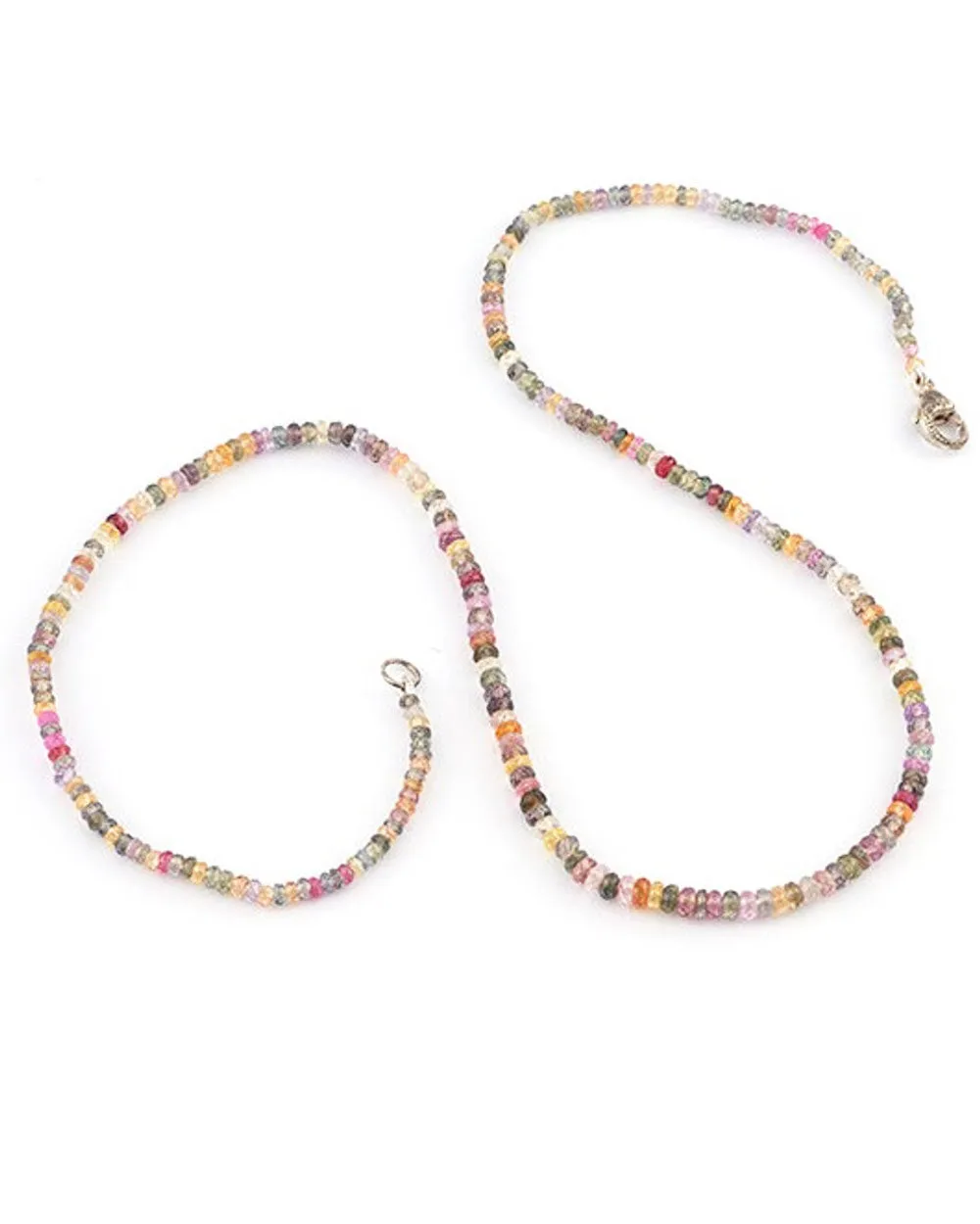 Multicolored Sapphire Bead Necklace