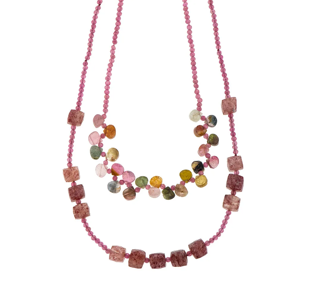 Nava Zahavi Pink Sapphire and Sunstone Necklace