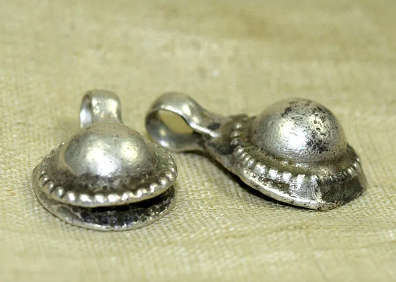 Pair of Antique India Coin Silver Pendant