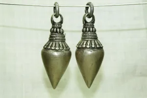 Pair of Large Silver Pendants from India