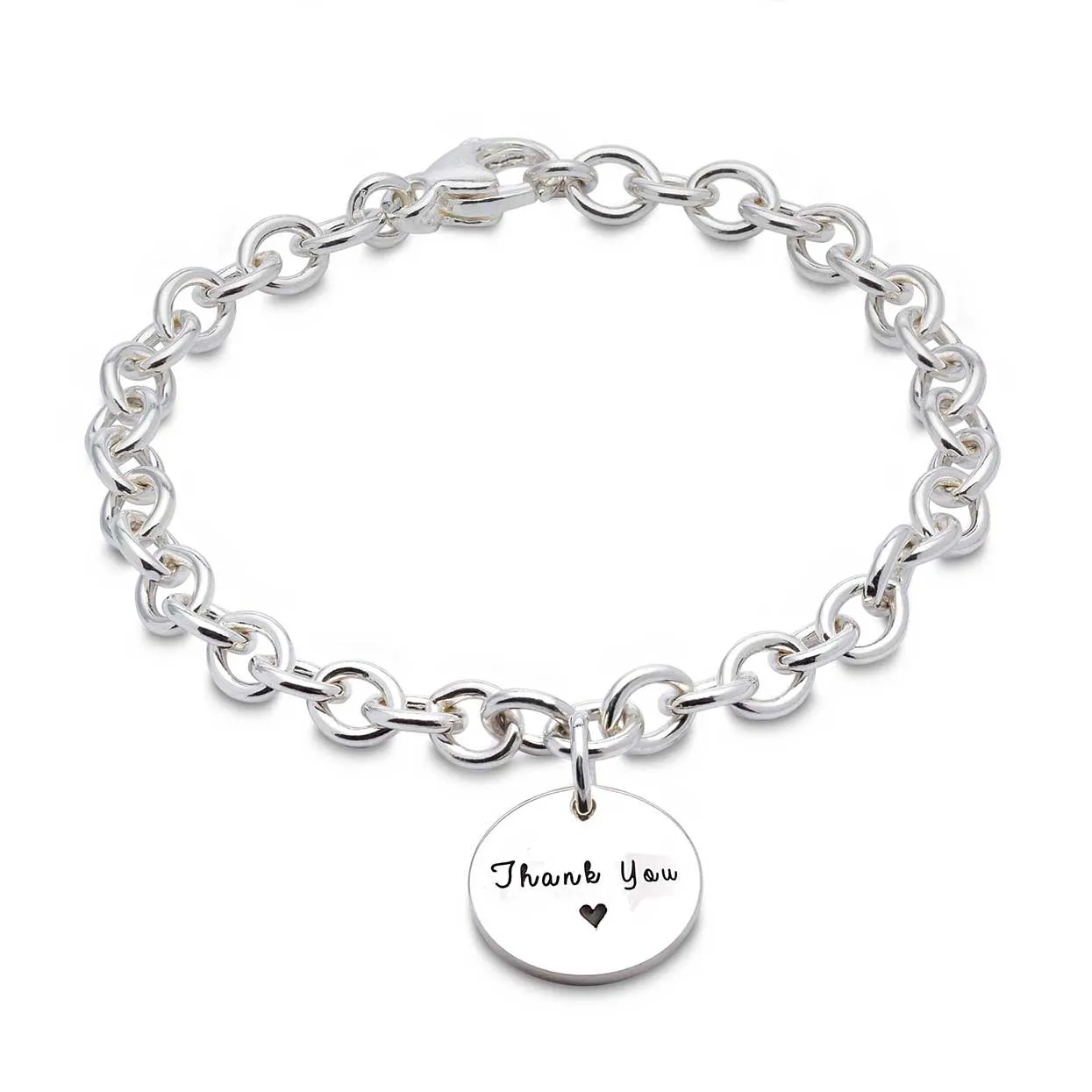 Personalised Round Tag Silver Charm Bracelet