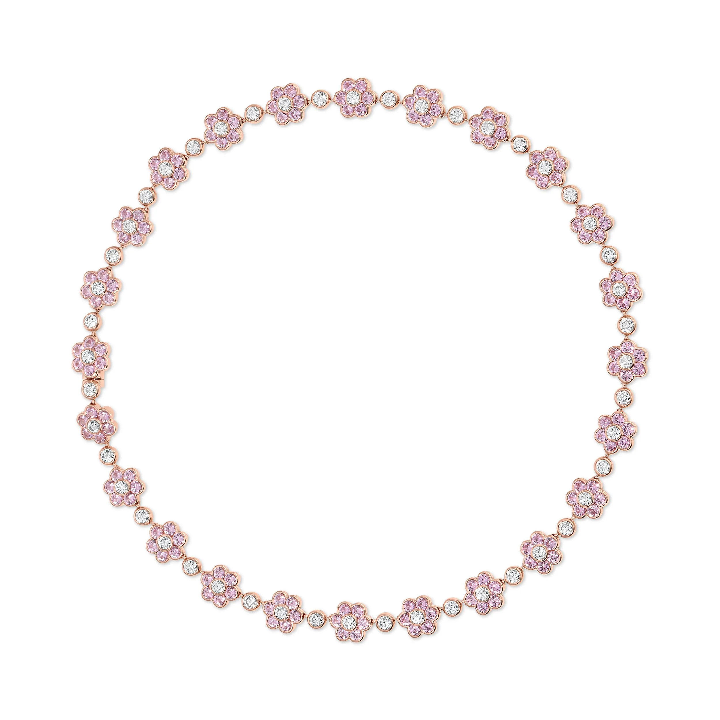 PINK SAPPHIRE AND DIAMOND FLORA CHOKER