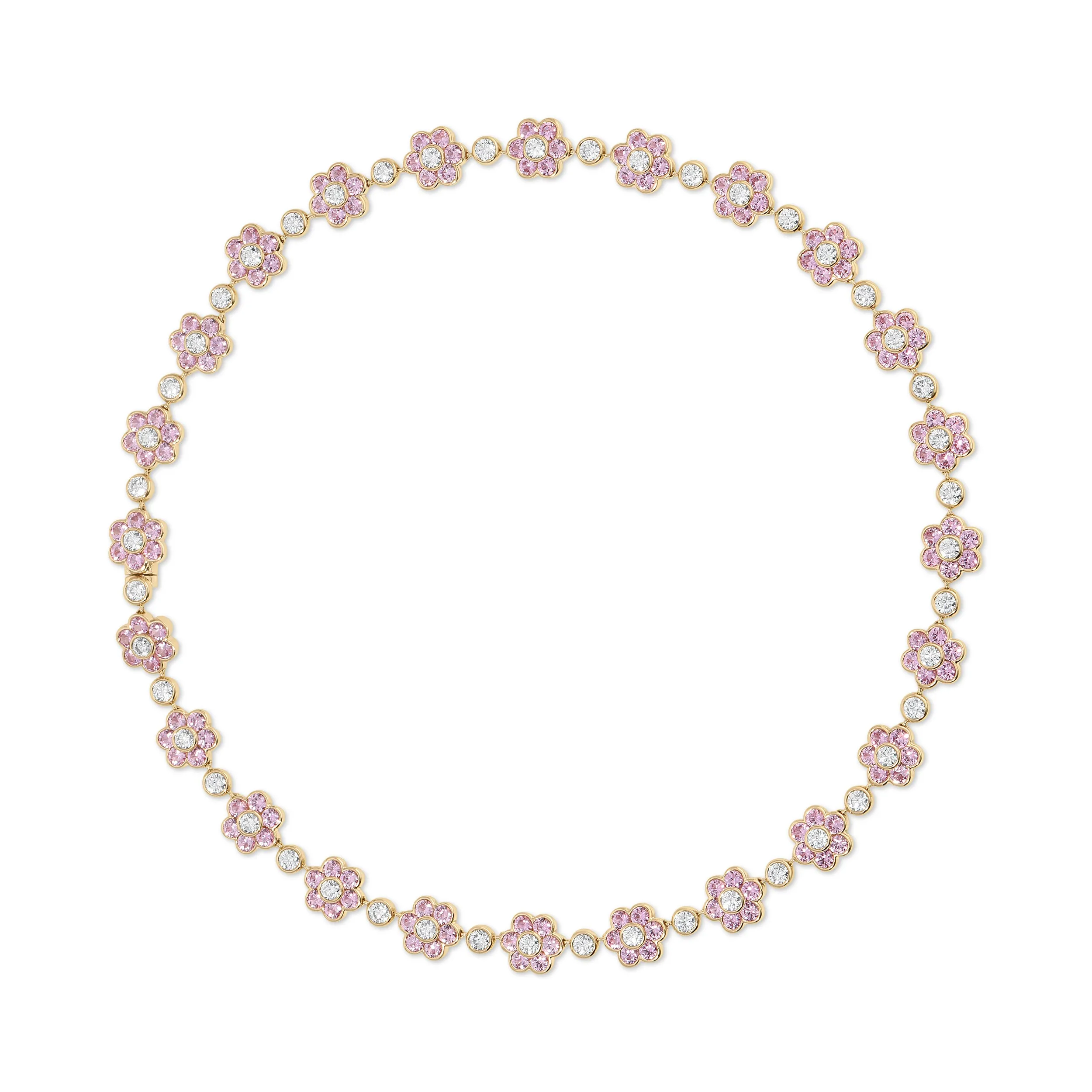 PINK SAPPHIRE AND DIAMOND FLORA CHOKER