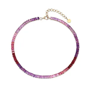 PINK SAPPHIRE OMBRE ETERNITY NECKLACE