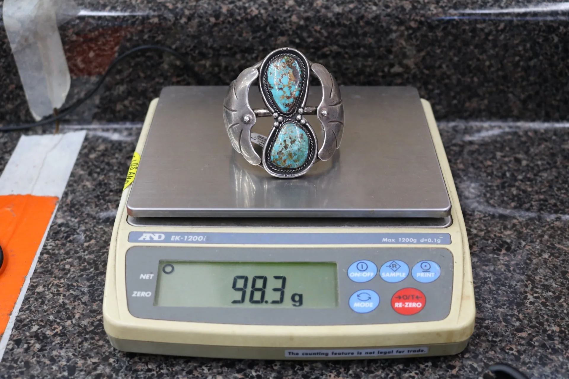 Pre-owned Silver Turquoise Bangle