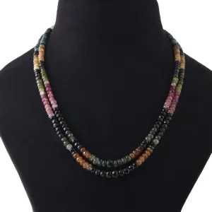 Premium Multi Sapphire Full Beaded Gemstone Necklace