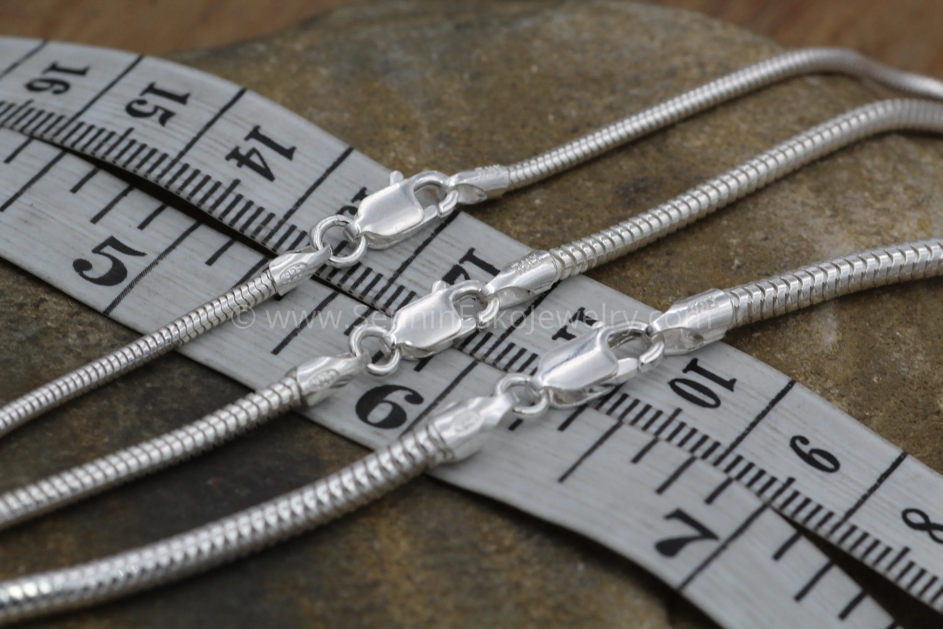 READY TO SHIP Sterling Snake Chain, 3mm Seamless - 925 sterling silver - choice of 16", 18", 20", 24", 30" or 36"